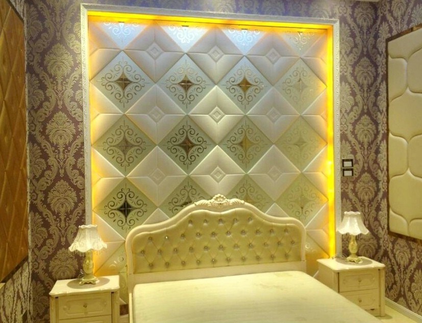 7 mm Translucent Glass Panels Diamond Shape / Painted Decorative Wall