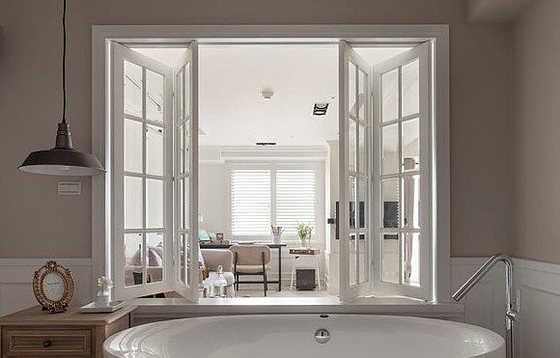 Coated Glass White Aluminum Bi Folding Windows Soundproof For Bathroom