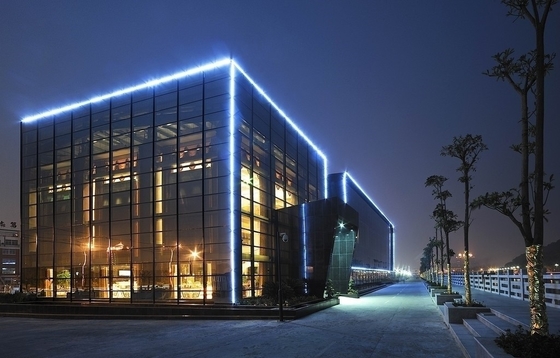 Clear Curtain Wall Invisible Frame / Exterior Double Glazed Curtain Wall