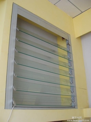 Silver Single Aluminum Glass Shutter Window With 5mm Clear Tempered Glass
