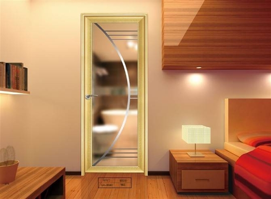 Toilet , Kitchen Glass Aluminium Doors / Decorative Double Glass Doors