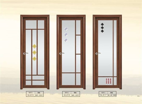 1.4 mm Clear Glass Interior Aluminium Casement Door With Grill Design