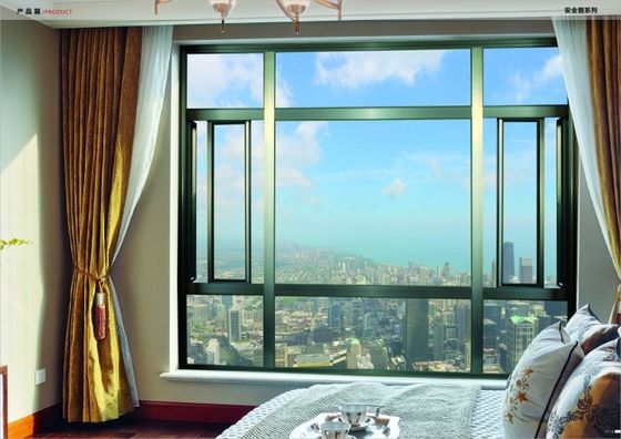 Silver Color Hinged Anodized Aluminium Casement Windows Double For Household