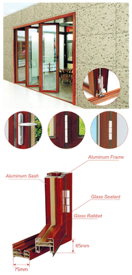 Living Room Entrance Aluminum Foldable Glass Door Flexible Sliding Closed
