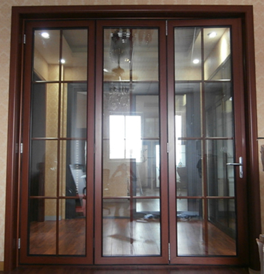 Thermal Break Entrance Aluminum Folding Glass Door Accordion Sliding Closed