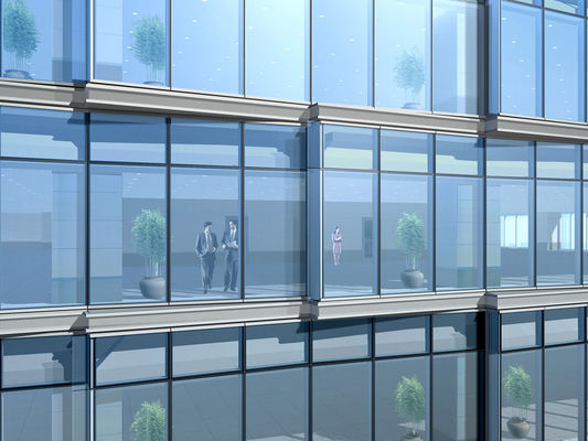 Outside Invisible Aluminum Alloy Glazed Curtain Wall With Hollow Tempered Glass